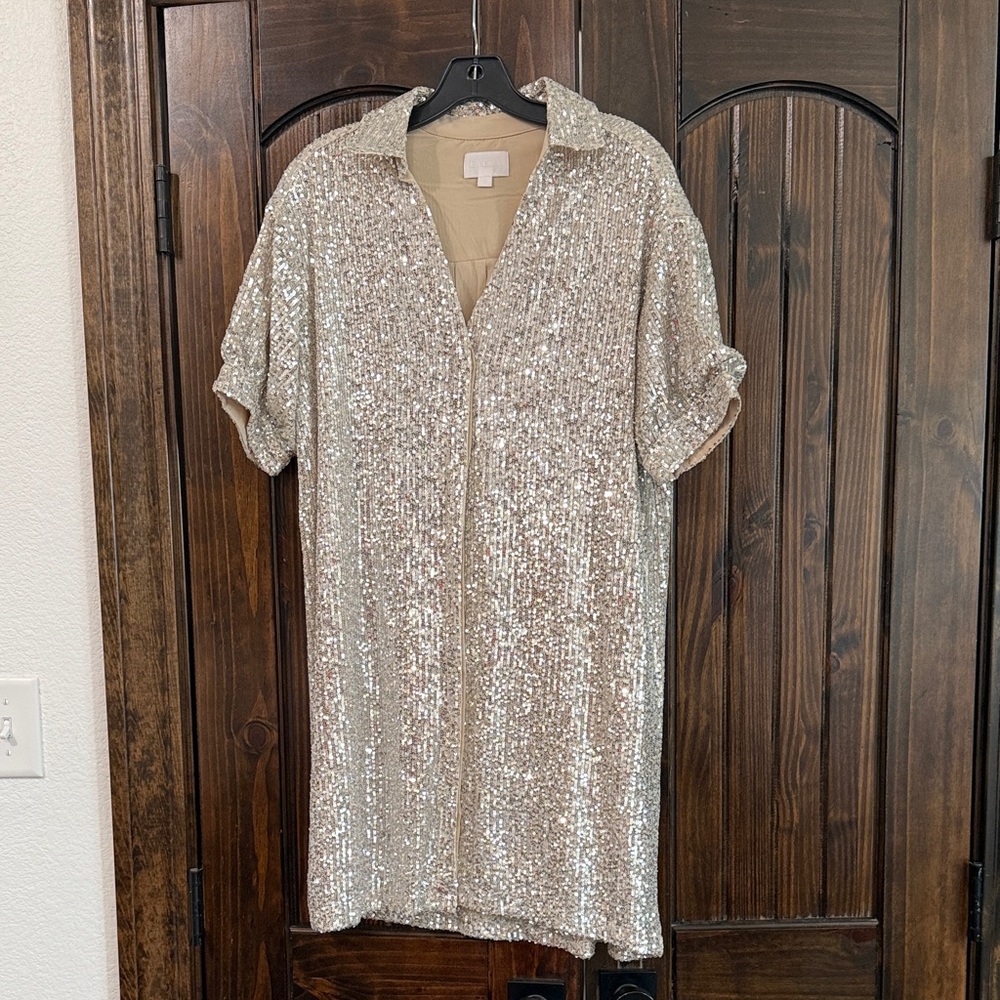 Every brand gold sequin dress
